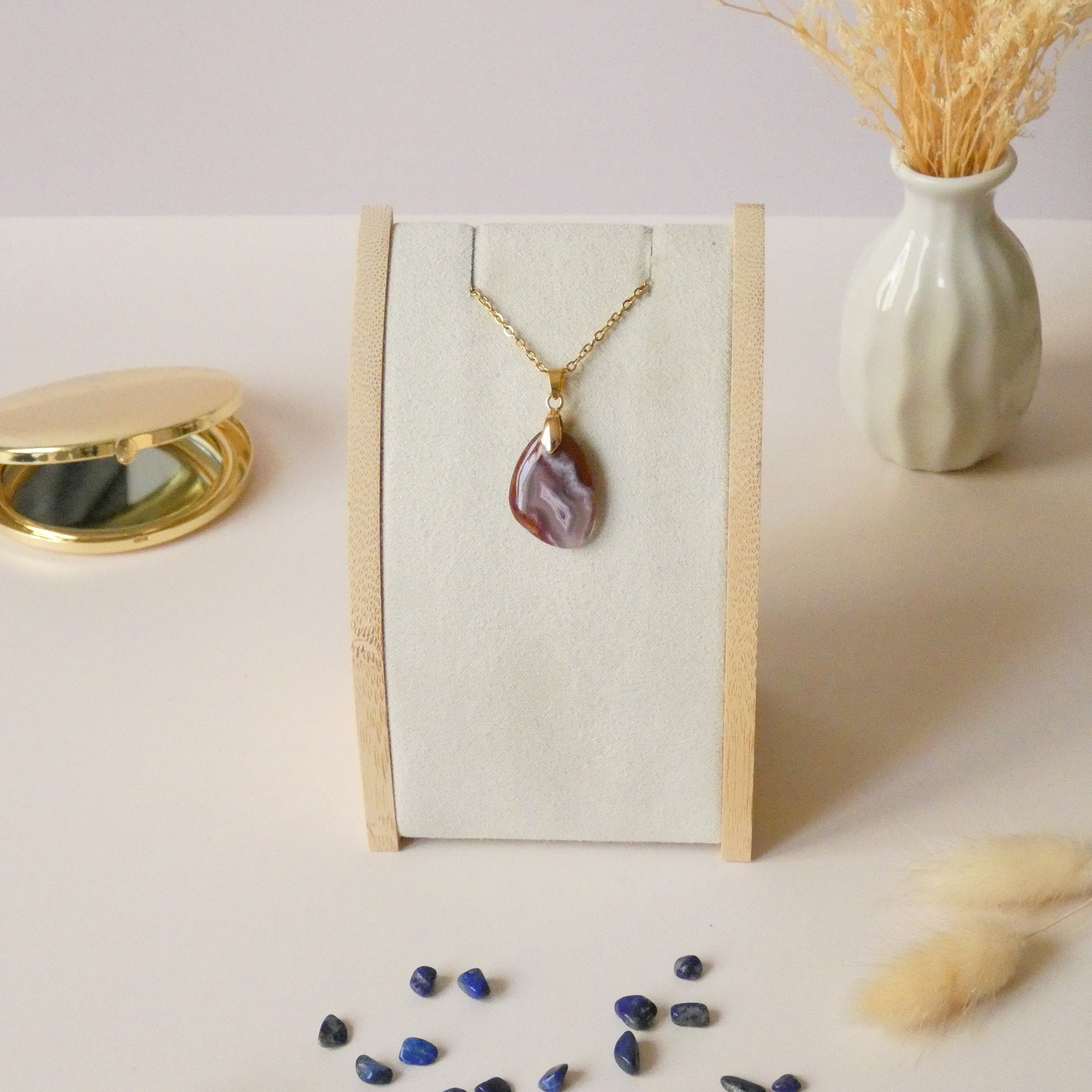 Pendentif agate du Malawi 2,2 cm