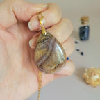 Pendentif agate et améthyste de Châtelperron, Auvergne 3,9 cm