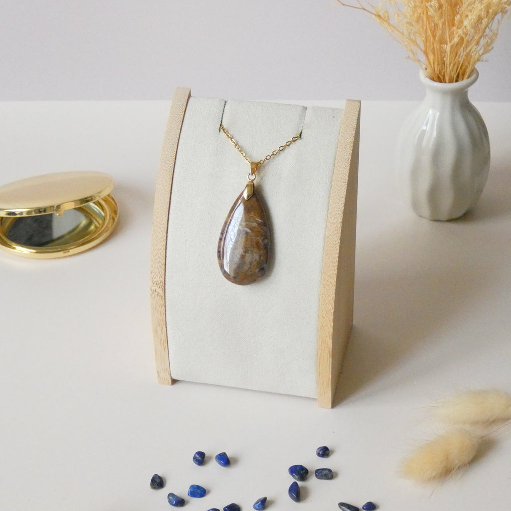 Pendentif agate palmier pétrifié 4 cm