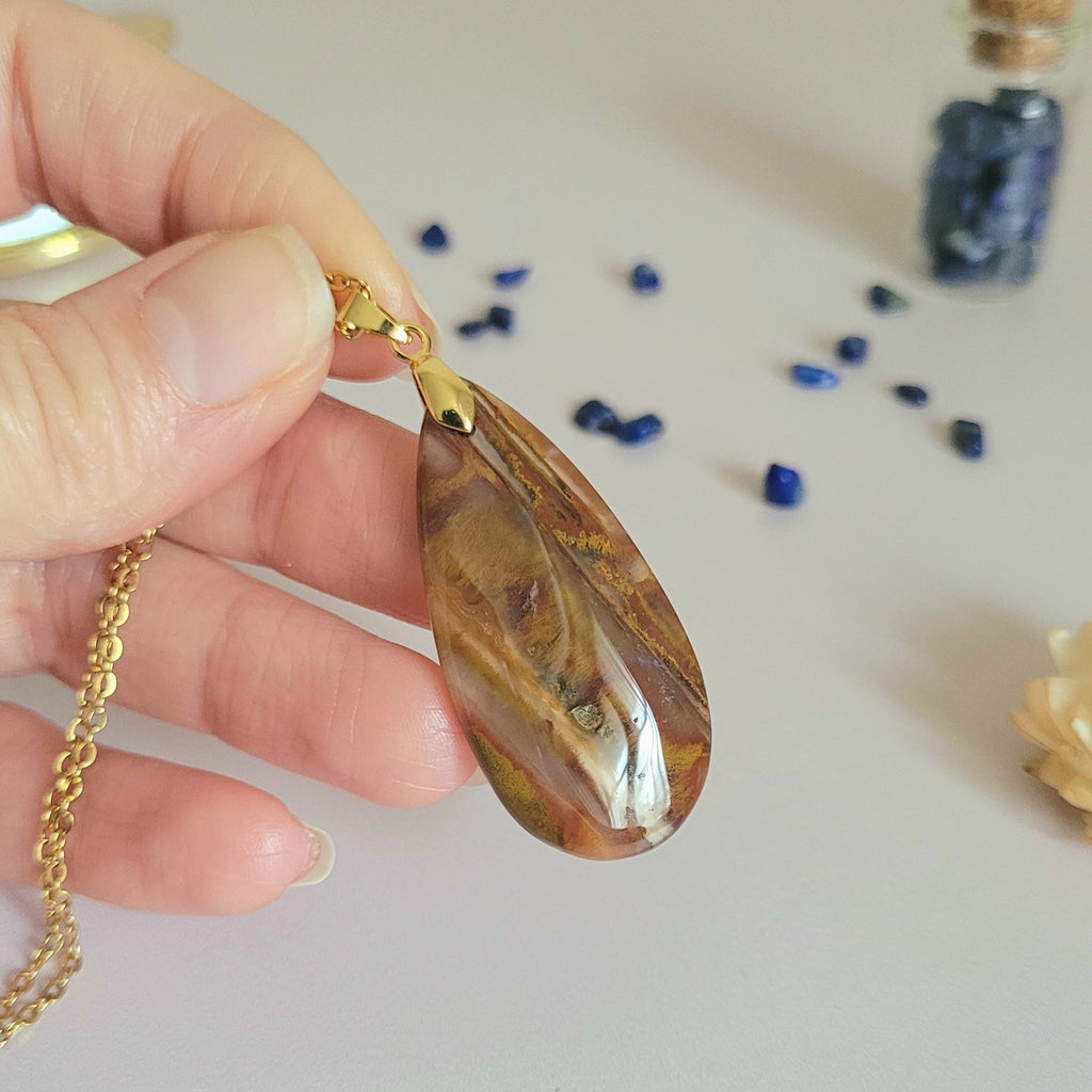 Pendentif agate sagénite 4,3 cm