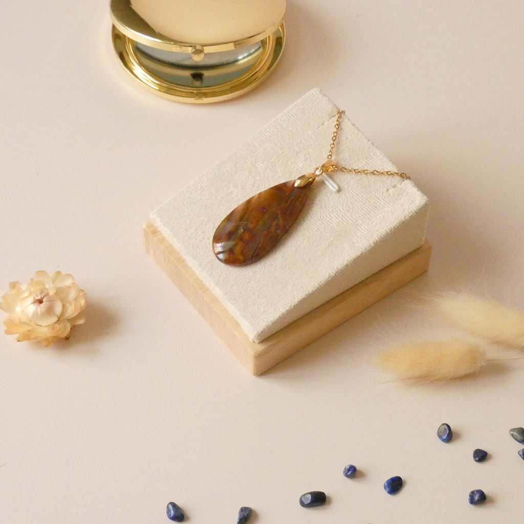 Pendentif agate sagénite 4,3 cm