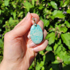 Pendentif en amazonite, bélière dorée - pierre naturelle