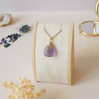 Pendentif en amétrine, bélière dorée - pierre naturelle