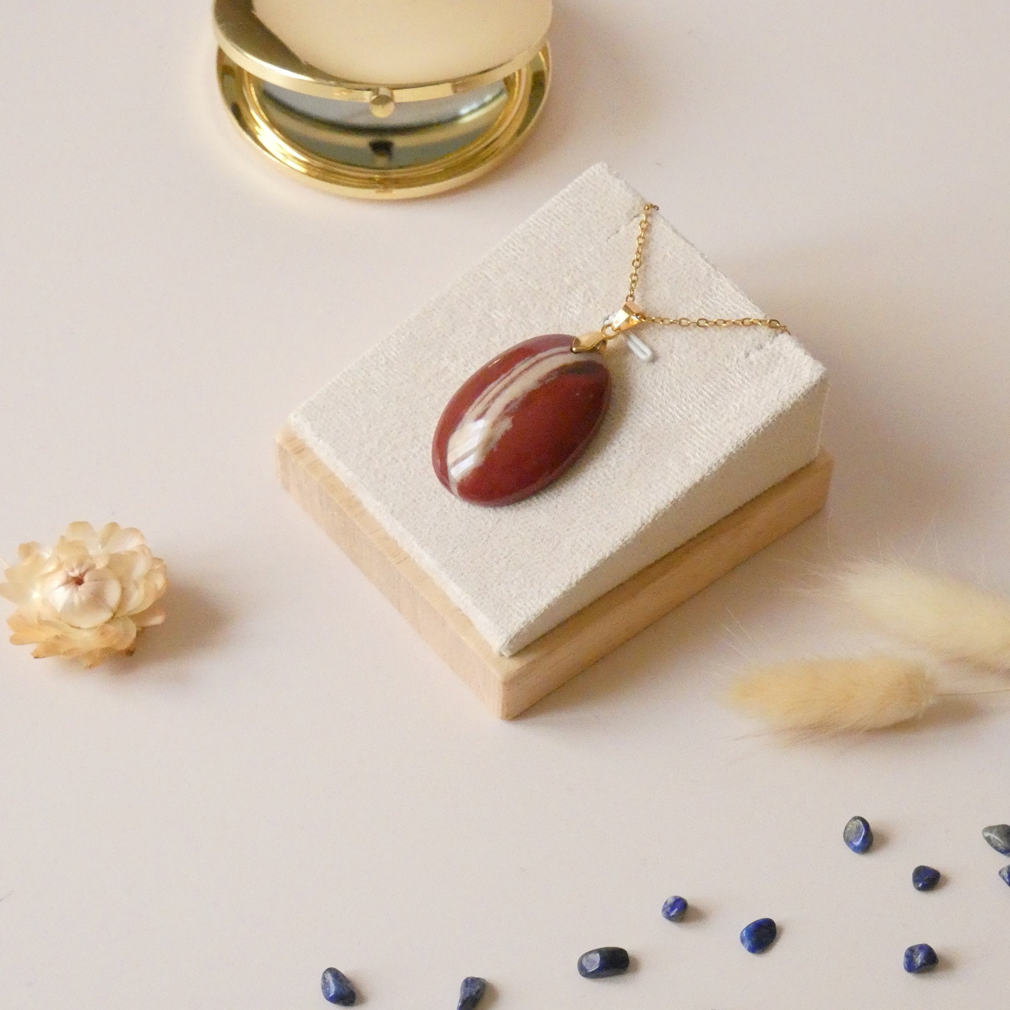 Pendentif bois fossile 3,8 cm Madagascar