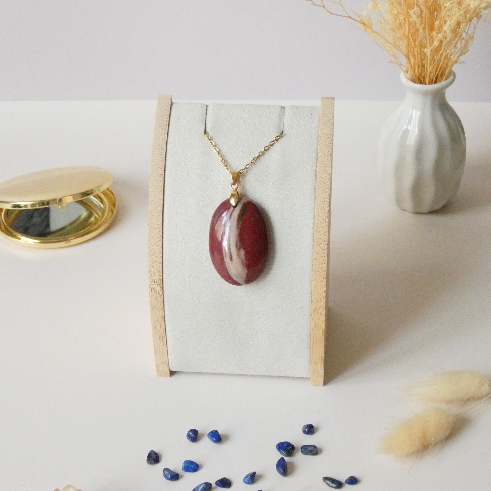 Pendentif bois fossile 3,8 cm Madagascar