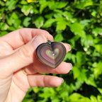Pendentif coeur en obsidienne oeil céleste 2,7 cm bélière dorée