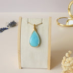 Pendentif en hémimorphite wire wrapping doré – 5,3 cm