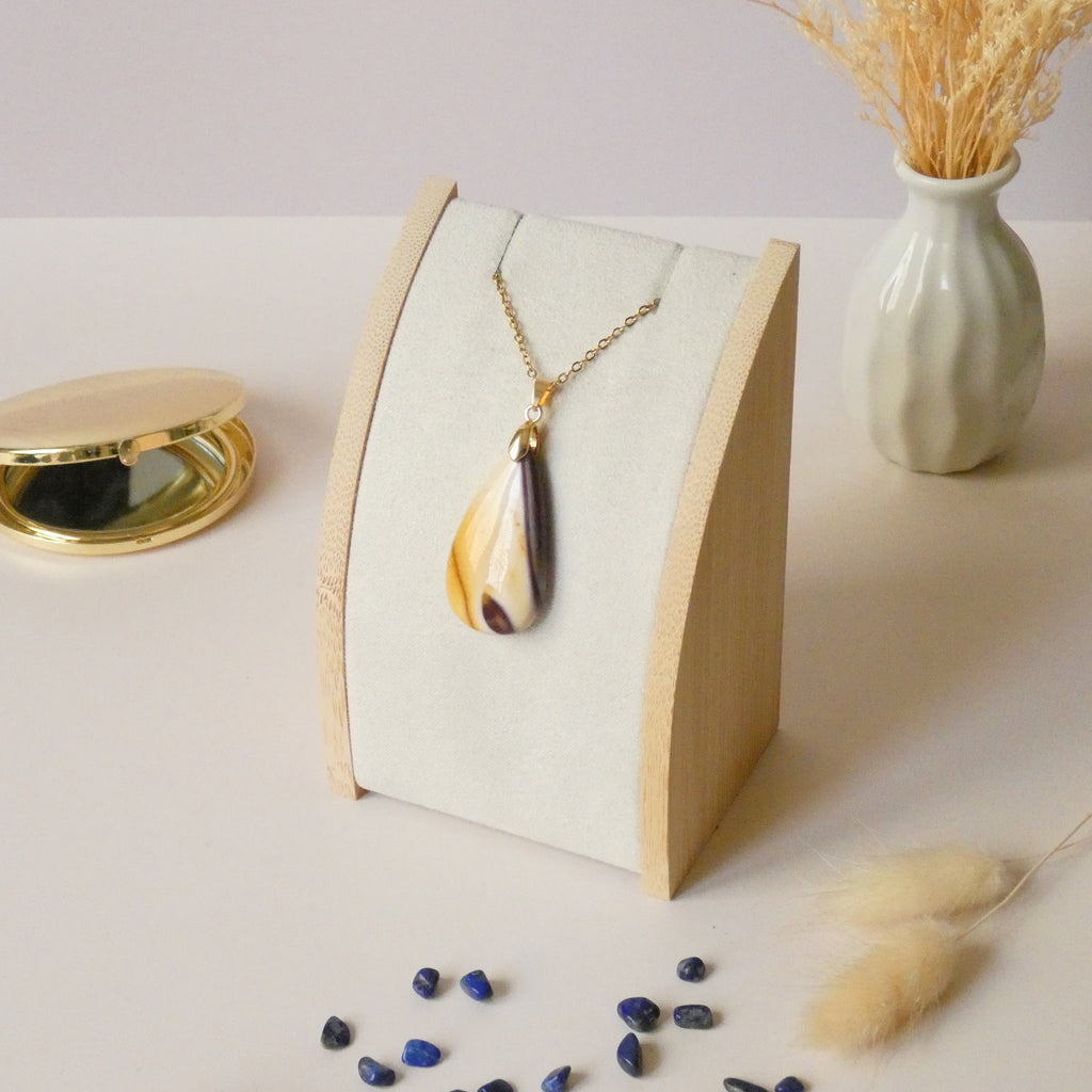 Pendentif jaspe mokaïte 3,7 cm