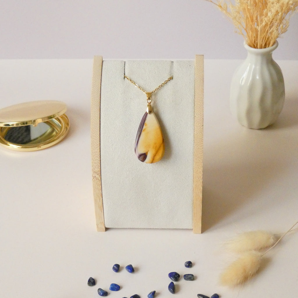 Pendentif jaspe mokaïte 3,7 cm