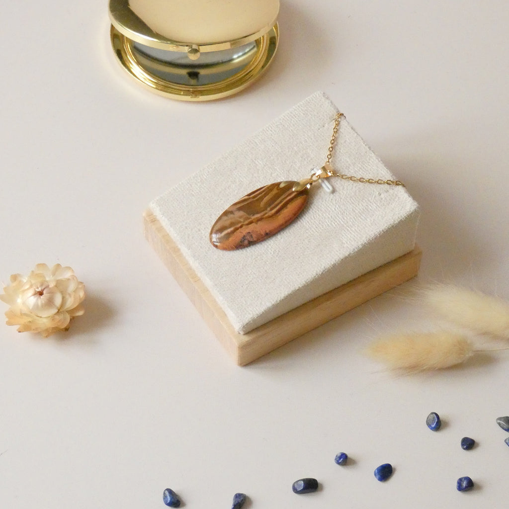 Pendentif jaspe polychrome 4 cm