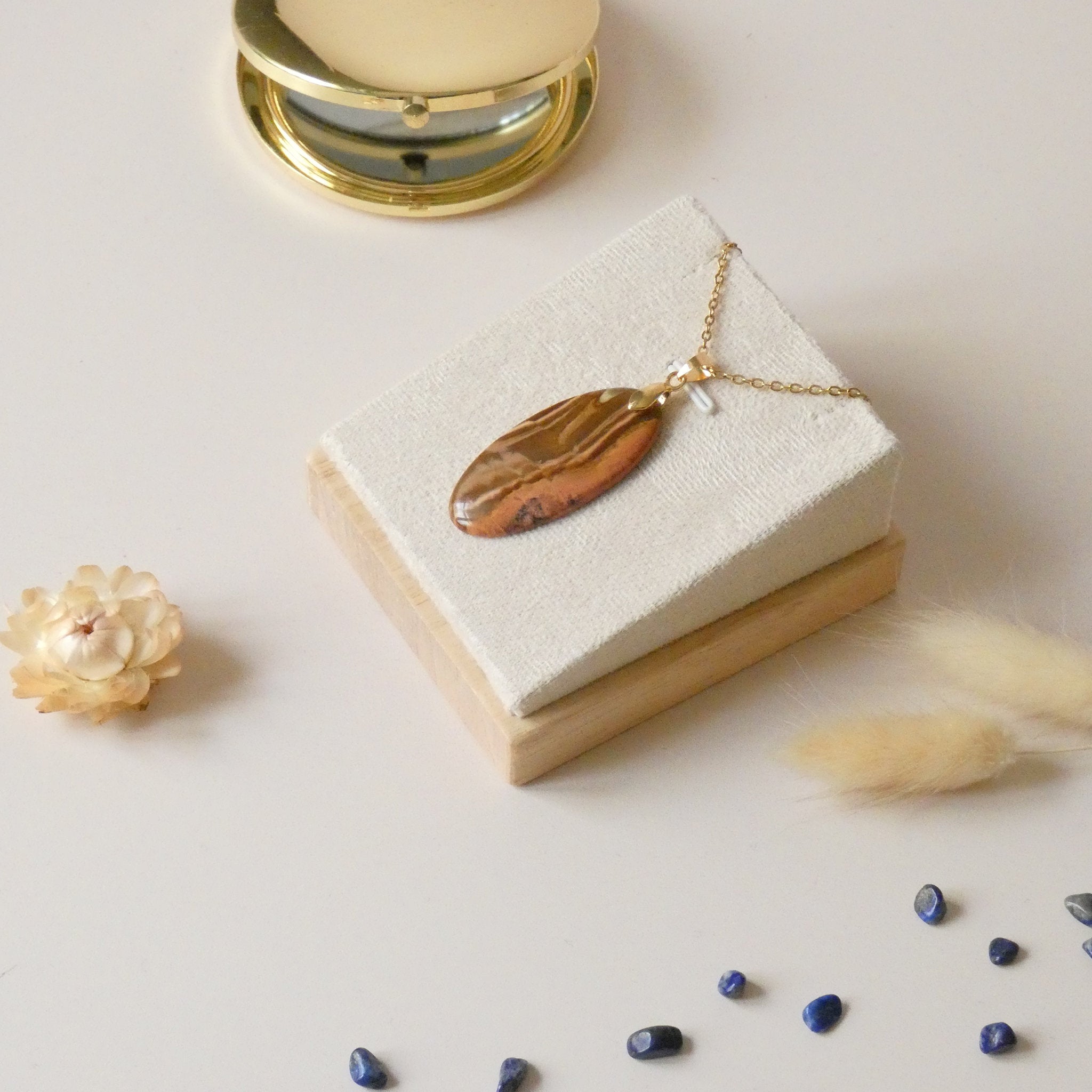 Pendentif jaspe polychrome 4 cm