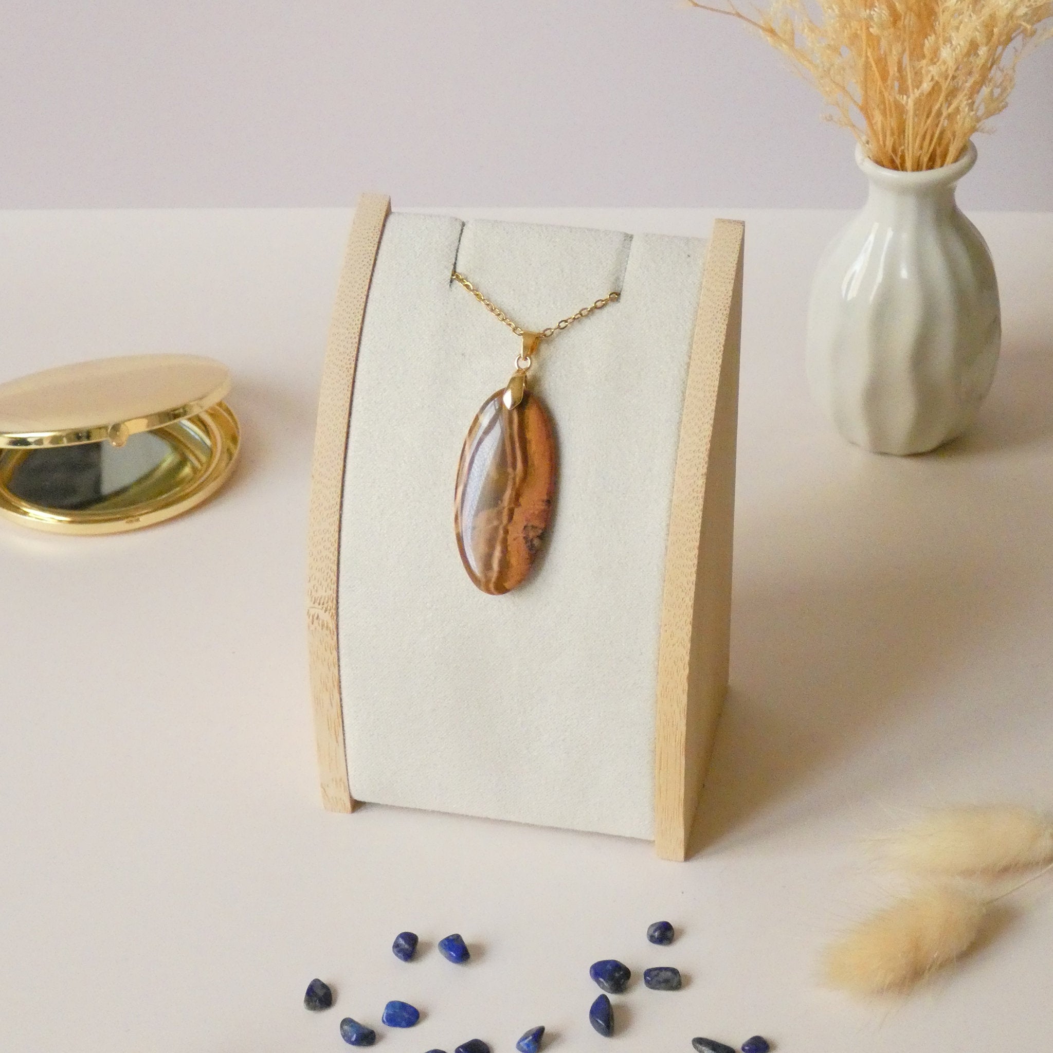 Pendentif jaspe polychrome 4 cm