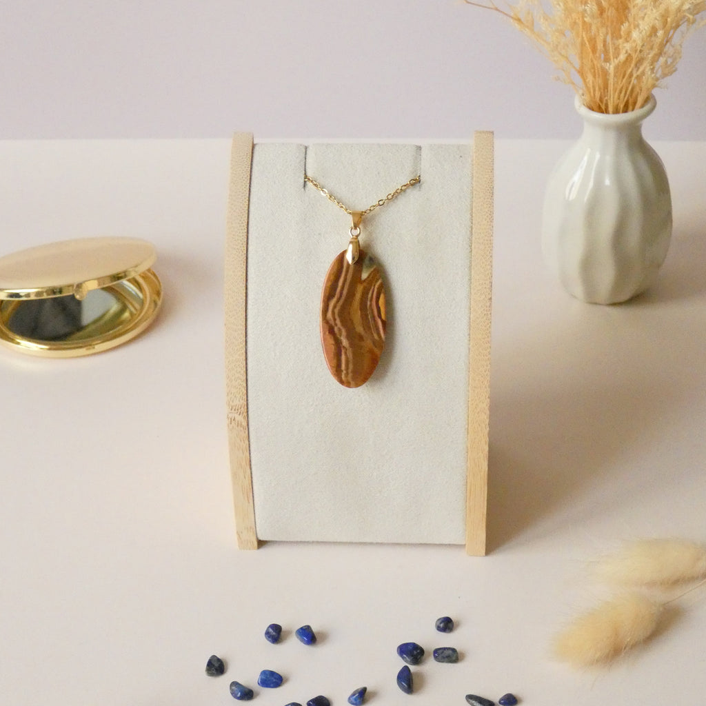 Pendentif jaspe polychrome 4 cm