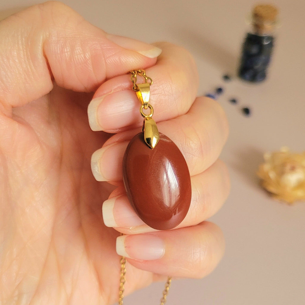 Pendentif jaspe rouge 2,6 cm