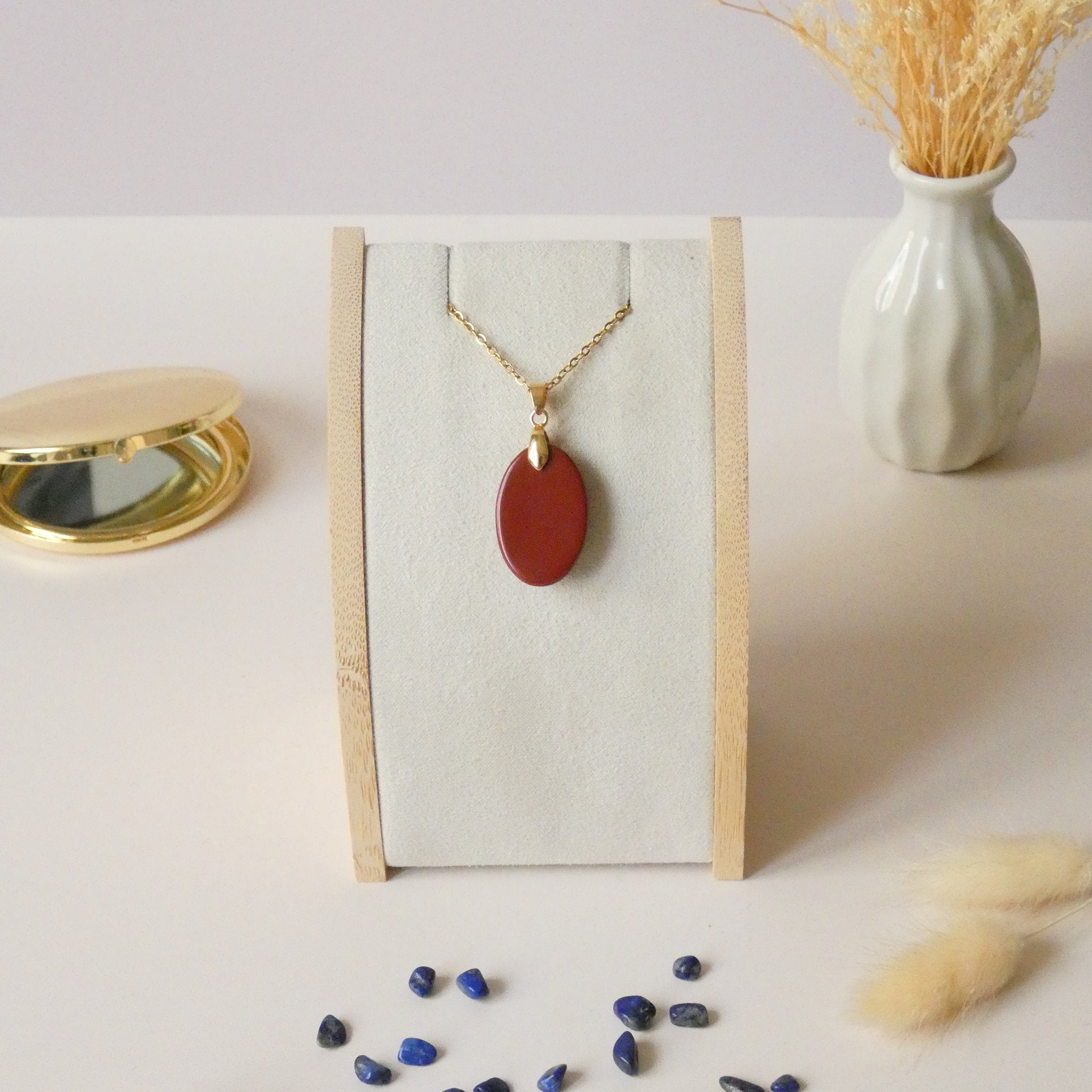 Pendentif jaspe rouge 2,6 cm