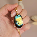 Pendentif en labradorite bélière dorée – 3,2 cm