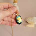 Pendentif en labradorite bélière dorée – 3,2 cm