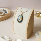 Pendentif en labradorite bélière dorée – 3,2 cm