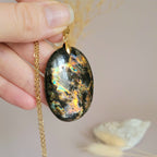 Pendentif en labradorite bélière dorée – 4,5 cm