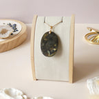 Pendentif en labradorite bélière dorée – 4,5 cm