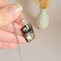 Pendentif en labradorite bélière argentée – 3,7 cm
