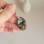 Pendentif en labradorite bélière argentée – 3,1 cm