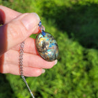 Pendentif en labradorite bélière argentée – 3,1 cm