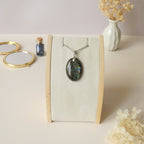 Pendentif en labradorite bélière argentée – 3,1 cm