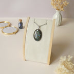 Pendentif en labradorite bélière argentée – 3,1 cm