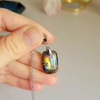 Pendentif en labradorite 2,1 cm bélière argentée