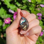 Pendentif en labradorite bélière argentée – 3,1 cm