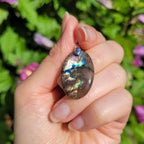 Pendentif en labradorite bélière argentée – 3,1 cm