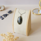 Pendentif en labradorite bélière argentée – 3,7 cm