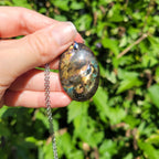 Pendentif en labradorite bélière argentée – 4,2 cm