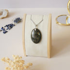 Pendentif en labradorite bélière argentée – 4,2 cm