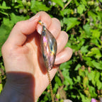 Pendentif en labradorite violette 5,1 cm bélière dorée