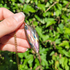 Pendentif en labradorite violette 5,1 cm bélière dorée