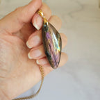 Pendentif en labradorite violette 5,1 cm bélière dorée
