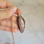 Pendentif en labradorite violette 5,1 cm bélière dorée