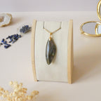 Pendentif en labradorite violette 5,1 cm bélière dorée