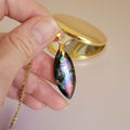 Pendentif en labradorite marquise – 3,6 cm