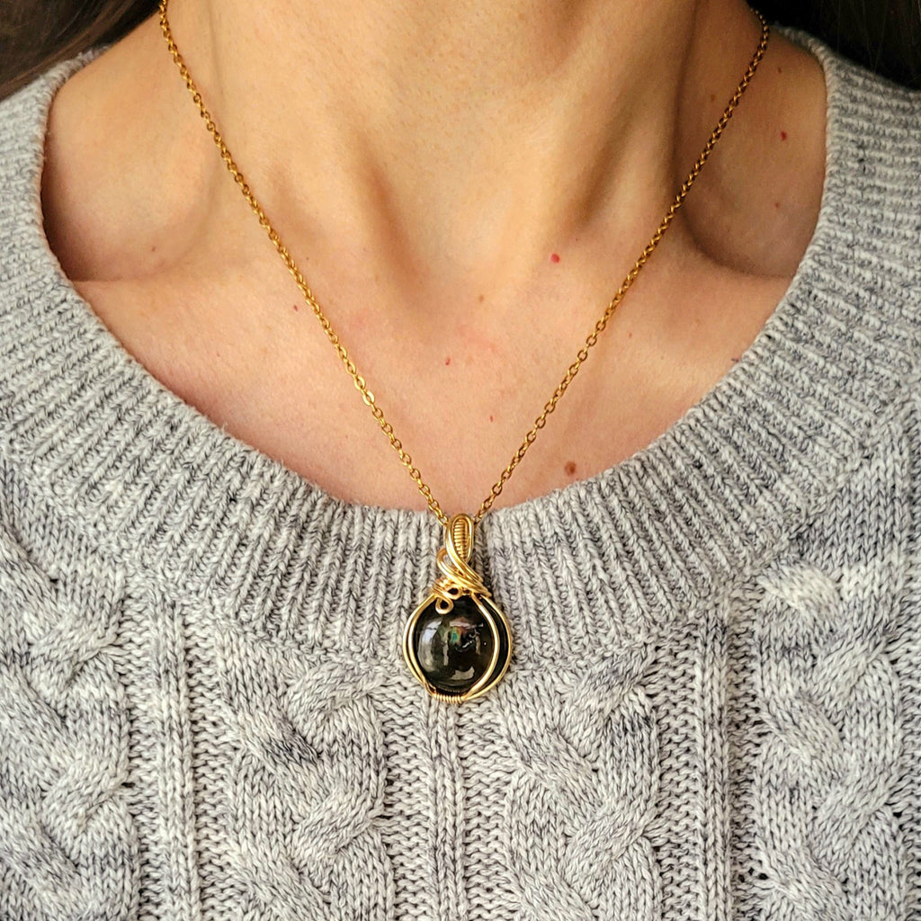 Pendentif en labradorite 3,1 cm bijou artisanal