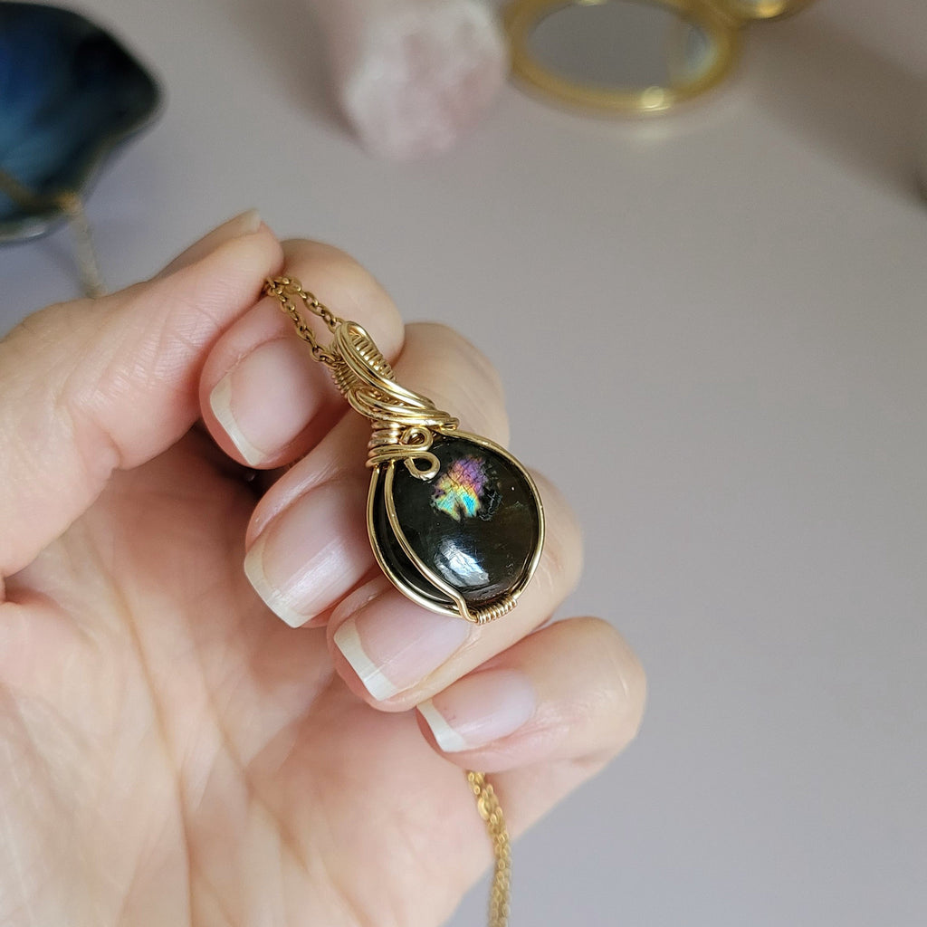 Pendentif en labradorite 3,1 cm bijou artisanal