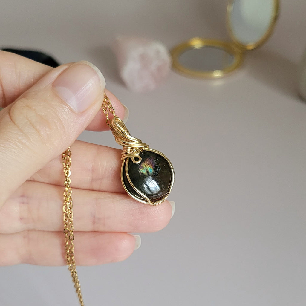 Pendentif en labradorite 3,1 cm bijou artisanal