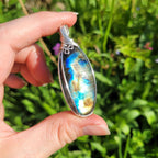 Pendentif en labradorite bleue 5,8 cm bijou artisanal