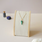 Pendentif pointe en malachite 2 cm bélière dorée à l'or fin