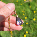 Pendentif en labradorite bélière dorée – 2,1 cm