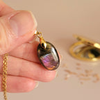 Pendentif en labradorite bélière dorée – 2,1 cm