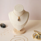 Pendentif en labradorite – 3 cm – Wire wrapping doré