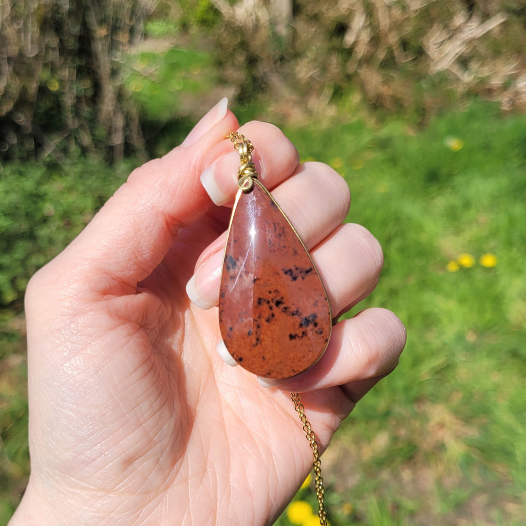 Pendentif en obsidienne acajou – 5,3 cm